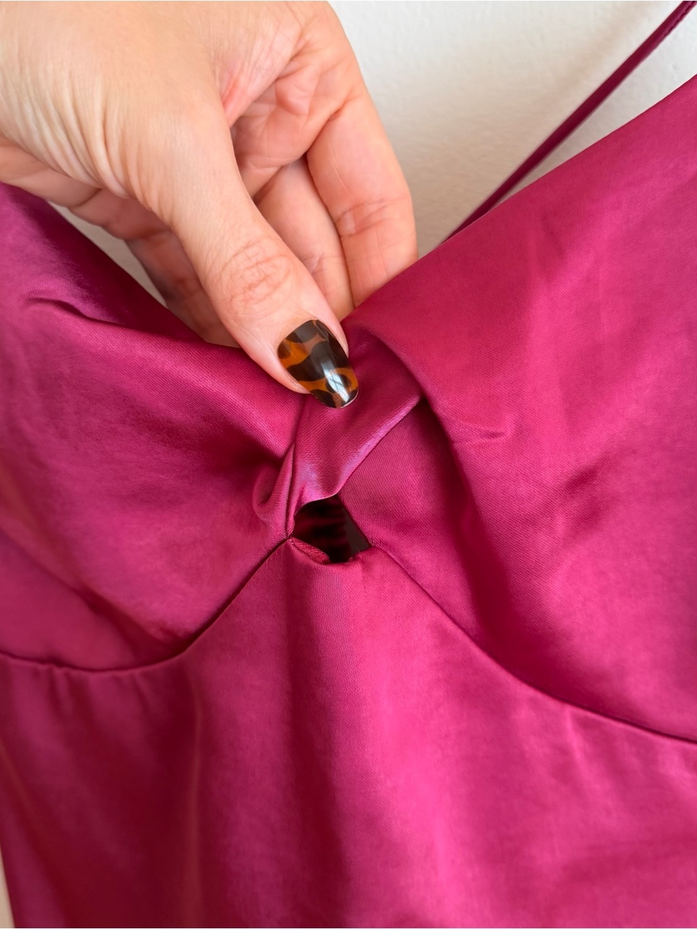NWT superdown Revolve Julieta Satin Mini Dress Berry Magenta Strappy Large L - Picture 4 of 11